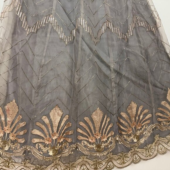 Organza long dress with chiffon dupatta - Picture 8 of 10